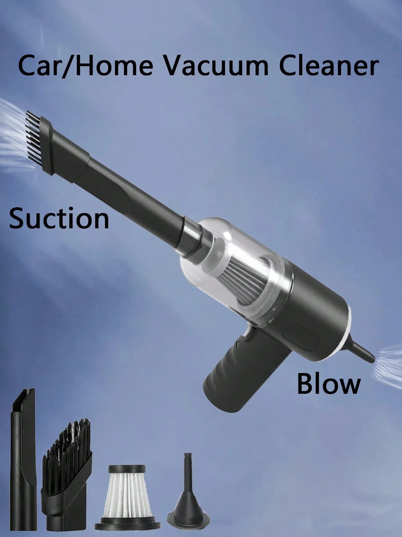 3 In 1 Integrated  USB Charging Car Vacuum Cleaner Suction And Blowing Combination